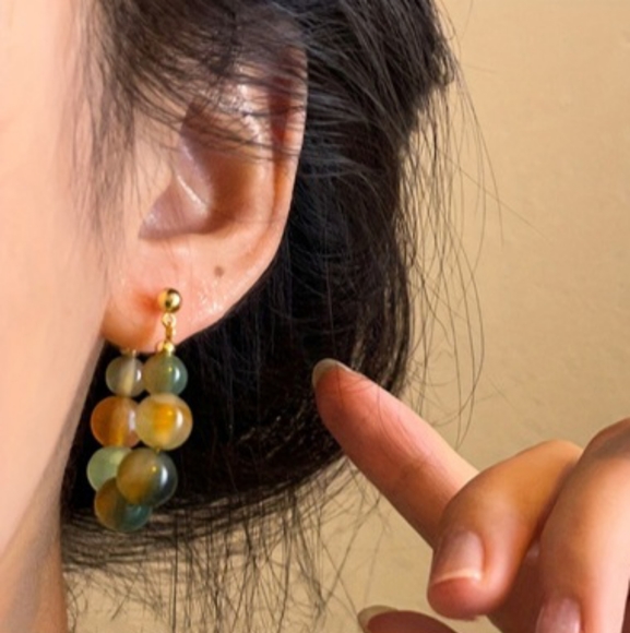 Colorful beaded earrings - Picture 4 of 14